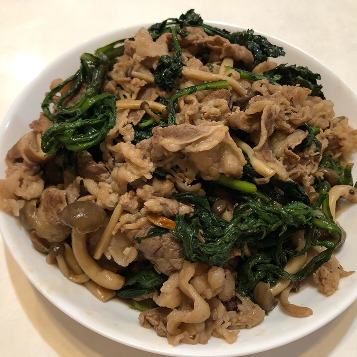 春菊が美味しい!牛肉とのオイスター炒め
